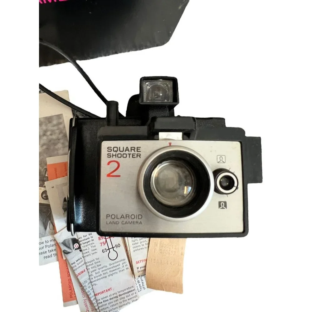 Vintage Polaroid Square Shooter 2 Land Camera Box Paperwork Instructions